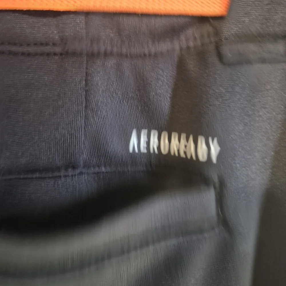 adidas Black Sweatpants with Orange Belt